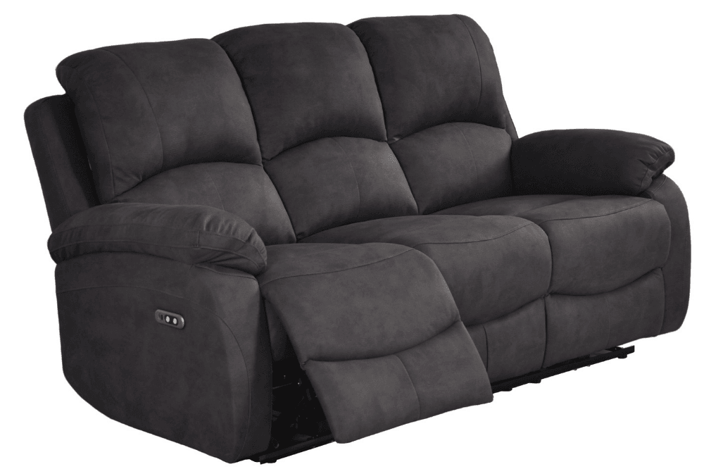 Roma Grey Fabric Electric 3 Seater Sofa