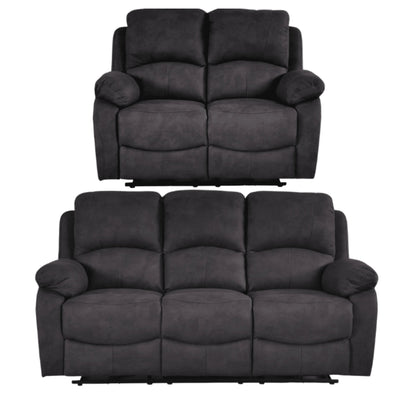 Roma Grey Fabric Electric Recliner 3+2 Seater Sofa Set
