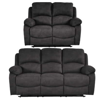 Roma Grey Fabric Electric Recliner 3+2 Seater Sofa Set - Furniture Instore