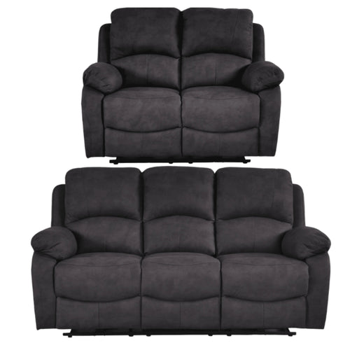 Roma Grey Fabric Electric Recliner 3+2 Seater Sofa Set
