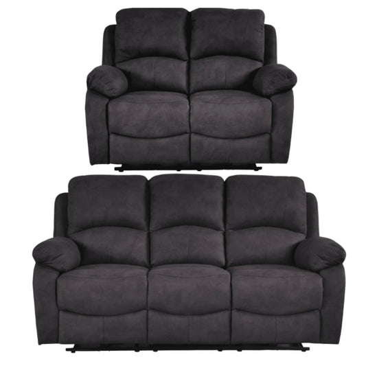 Roma Grey Fabric Electric Recliner 3+2 Seater Sofa Set - Furniture Instore
