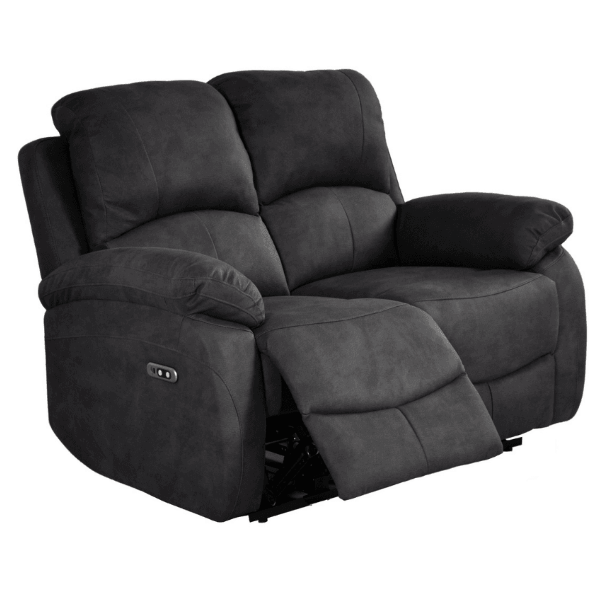 Grey reclining sofa on a white background