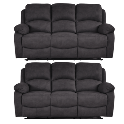 Roma Grey Fabric Electric Recliner 3+3 Seater Sofa Set