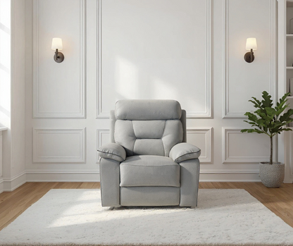 Foster Light Grey Fabric Electric Recliner 2+1 Seater Sofa  Set