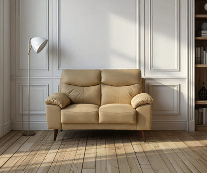 Vantage Genuine Leather Cream 2+2 Seater Sofa Set