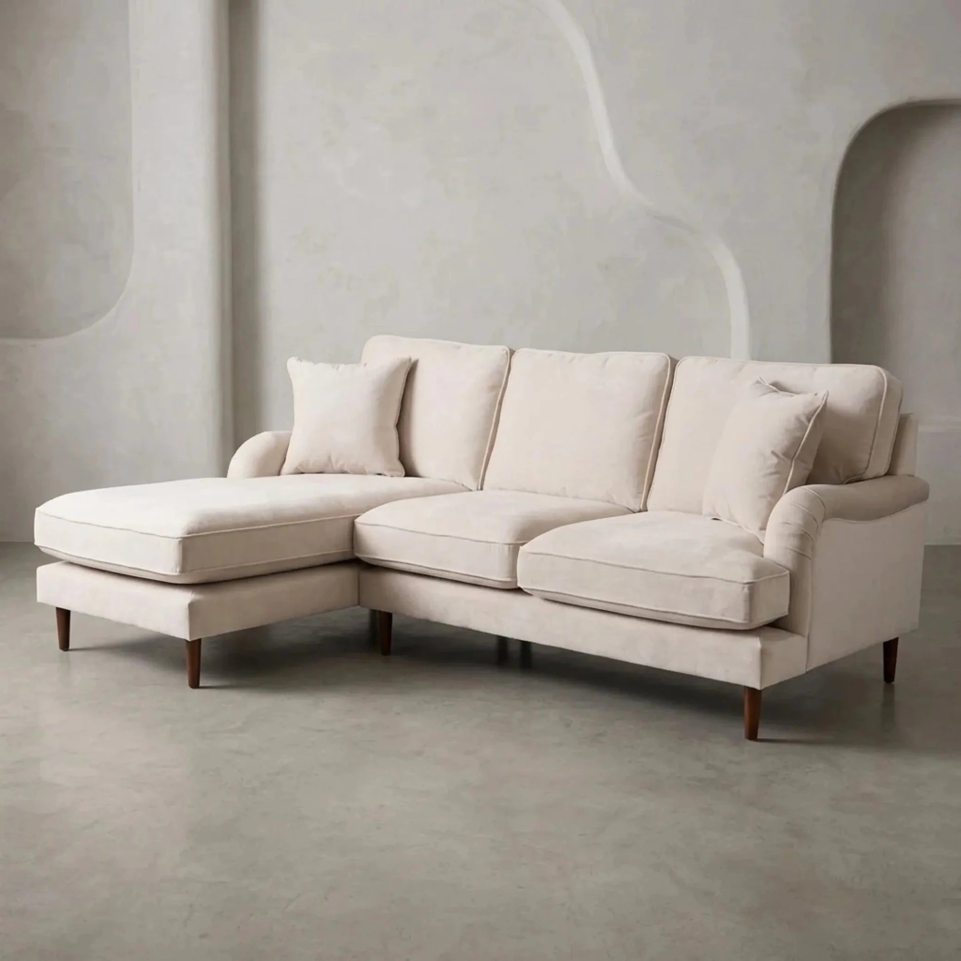 Rupert Beige Fabric Left Hand Corner Sofa - Furniture Instore