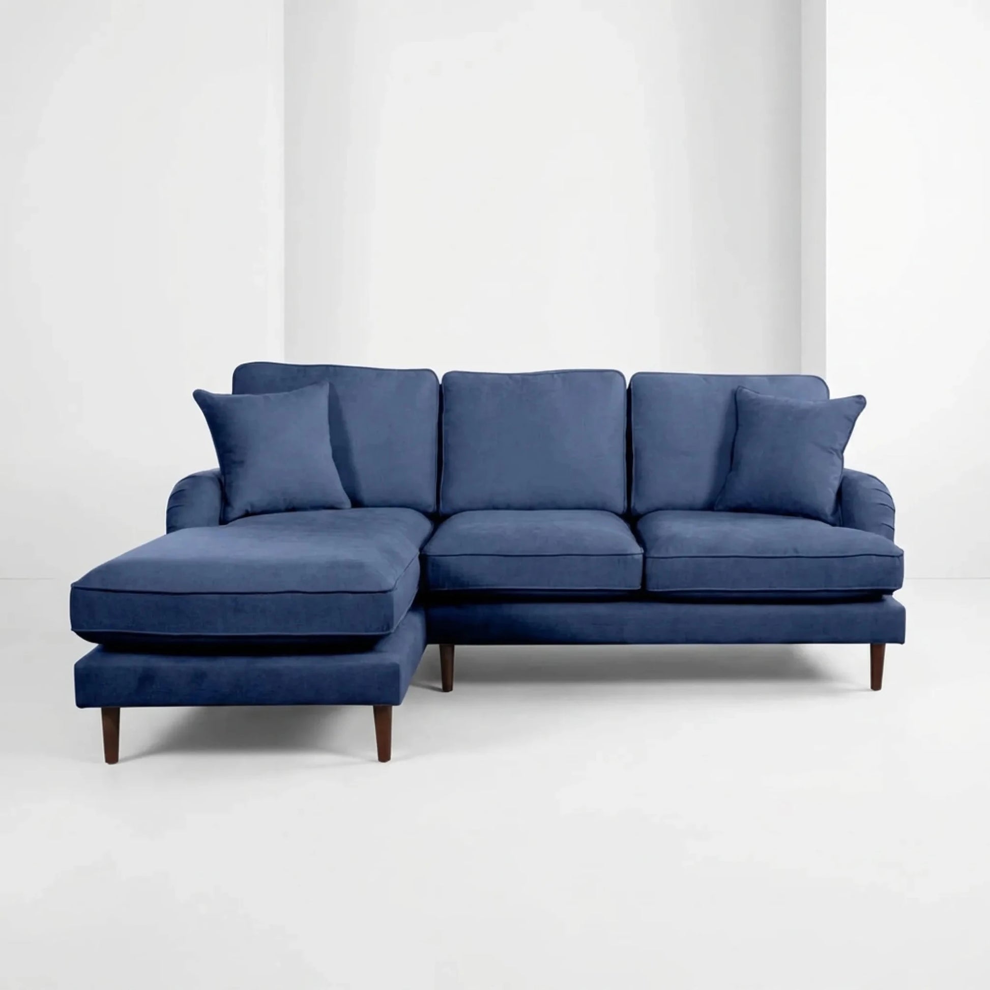 Rupert Navy Fabric Left-Hand Corner Sofa - Furniture Instore