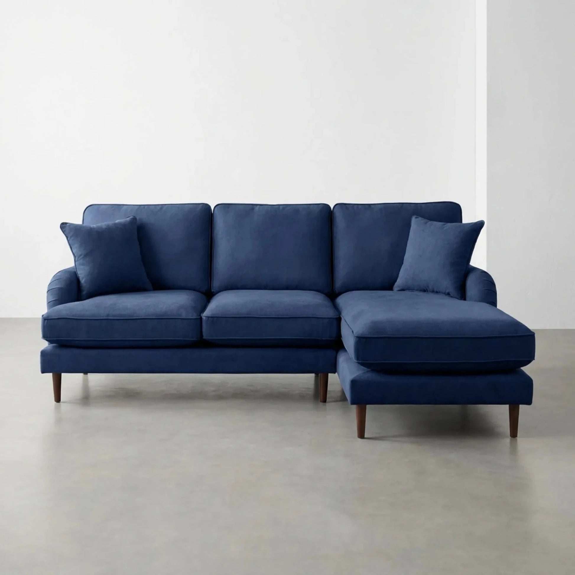 Rupert Navy Fabric Right Hand Corner Sofa - Furniture Instore