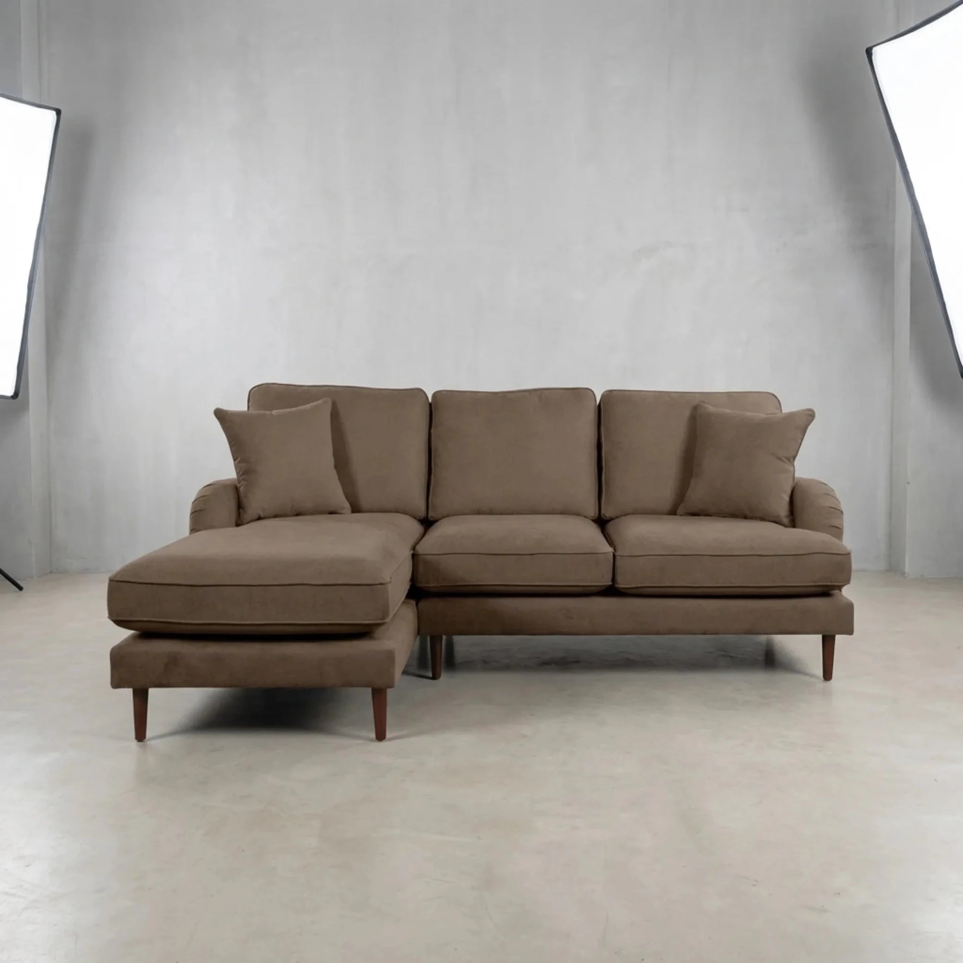 Rupert Nutmeg Fabric Left Hand Corner Sofa - Furniture Instore