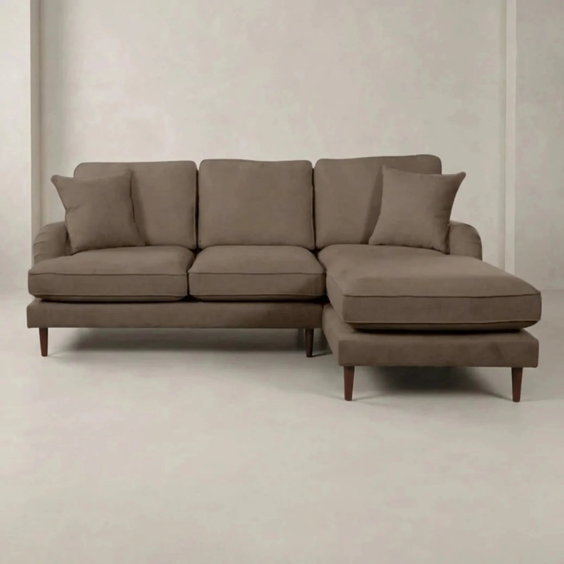 Rupert Nutmeg Fabric Right Hand Corner Sofa - Furniture Instore