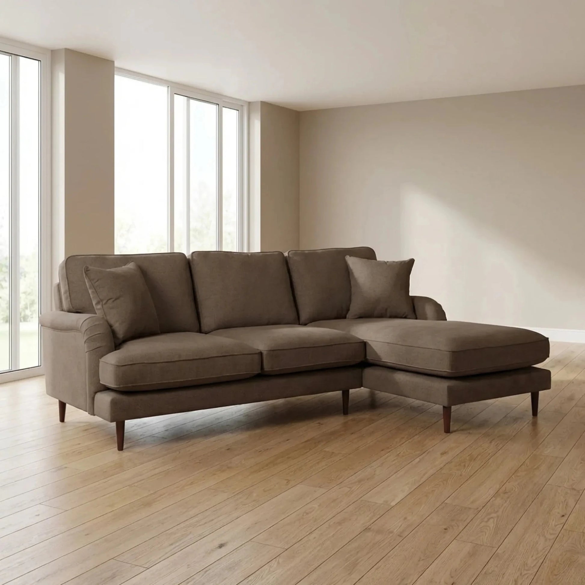 Rupert Nutmeg Fabric Right Hand Corner Sofa - Furniture Instore