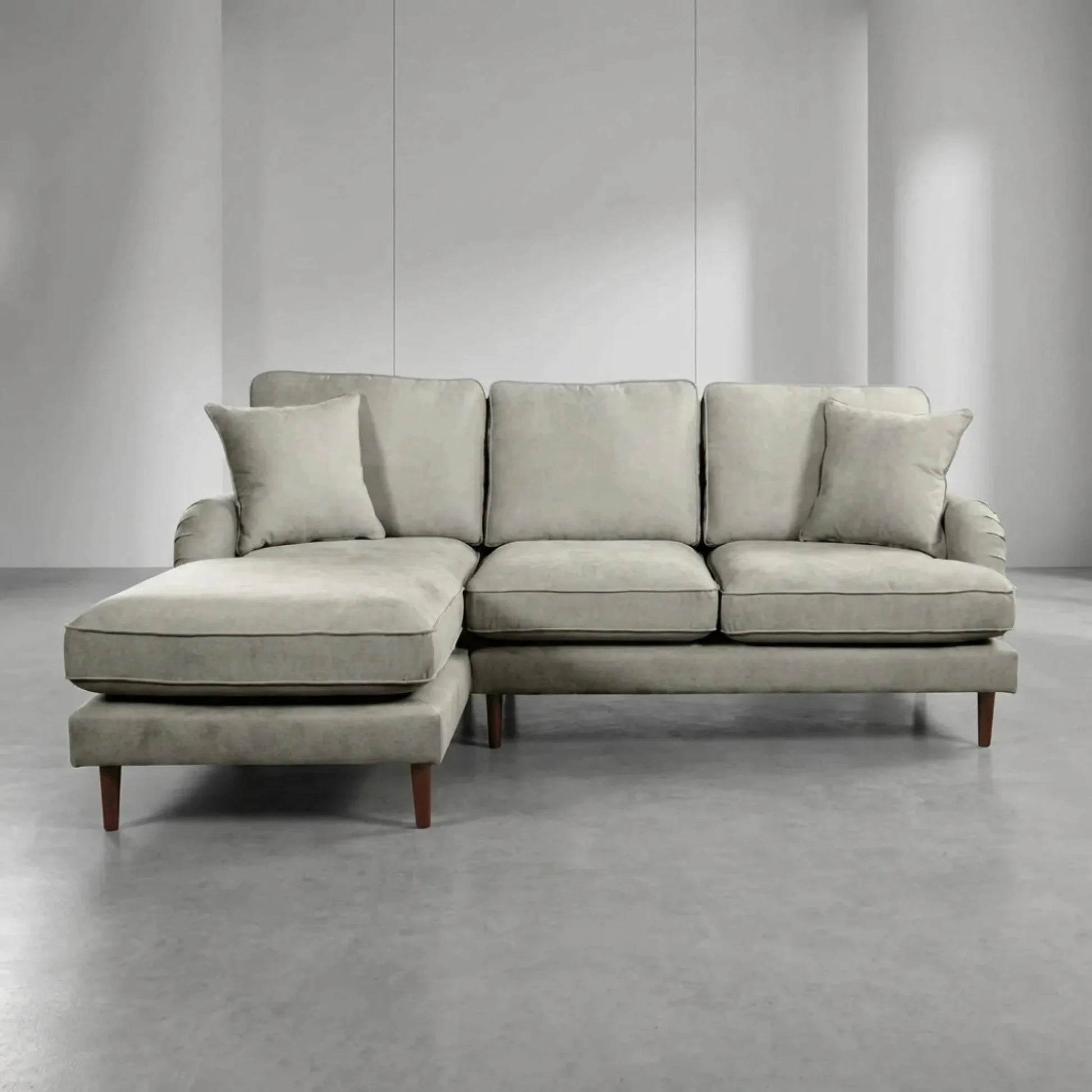 Rupert Silver Fabric Left Hand Corner Sofa - Furniture Instore