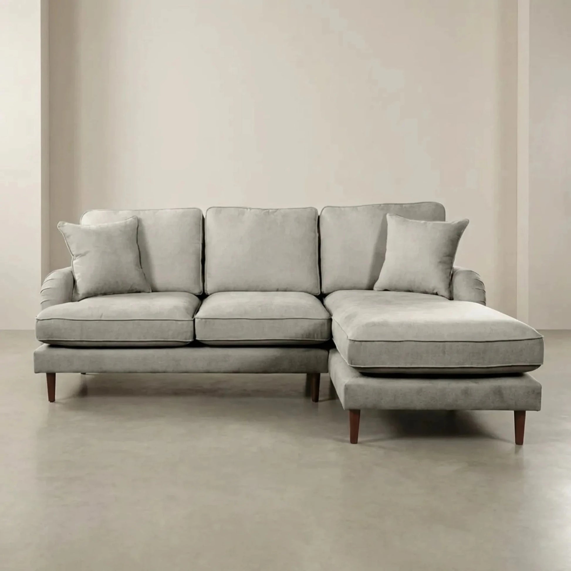 Rupert Silver Fabric Right Hand Corner Sofa - Furniture Instore