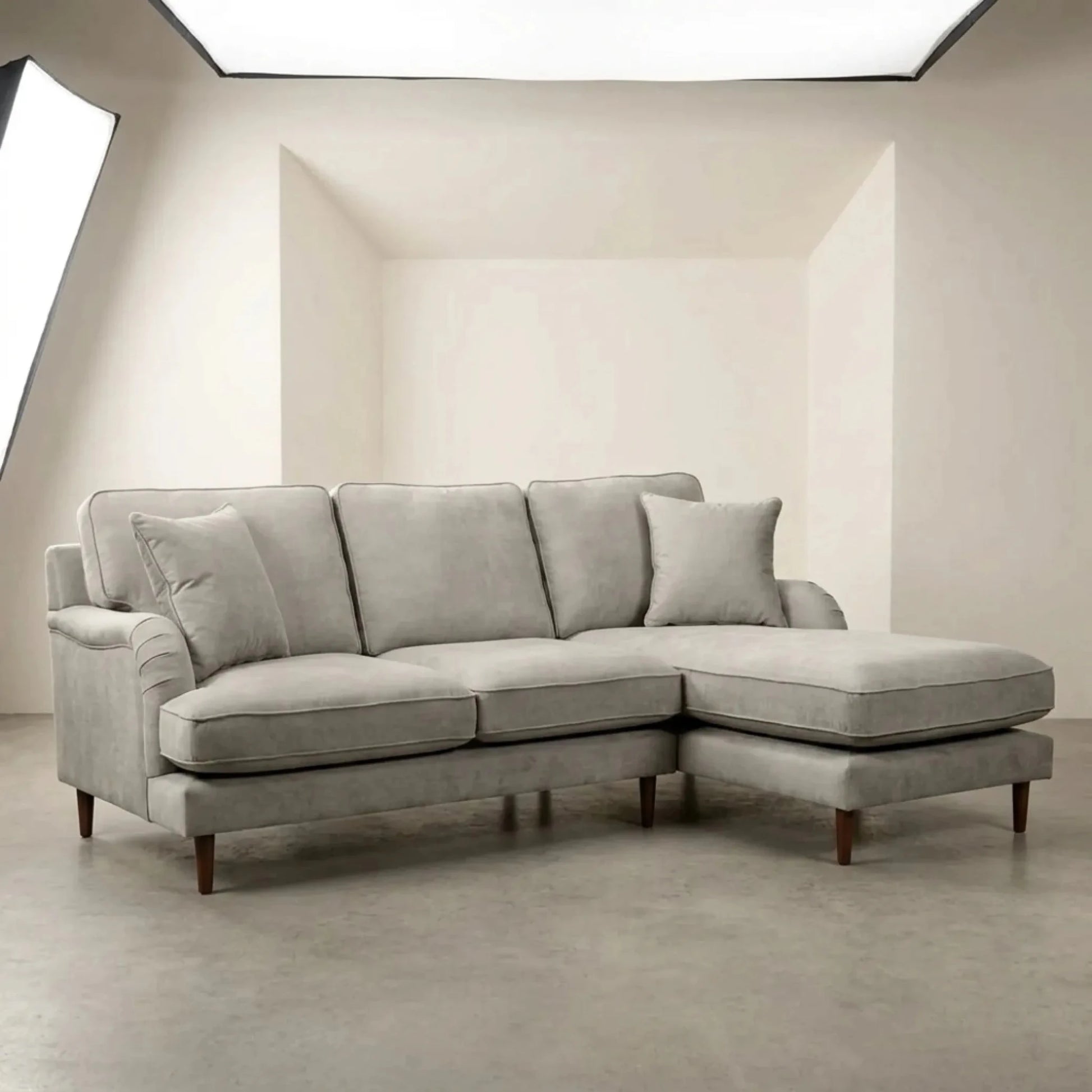 Rupert Silver Fabric Right Hand Corner Sofa - Furniture Instore
