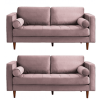 Scott Dusty Rose Velvet 2+2 Sofa Set