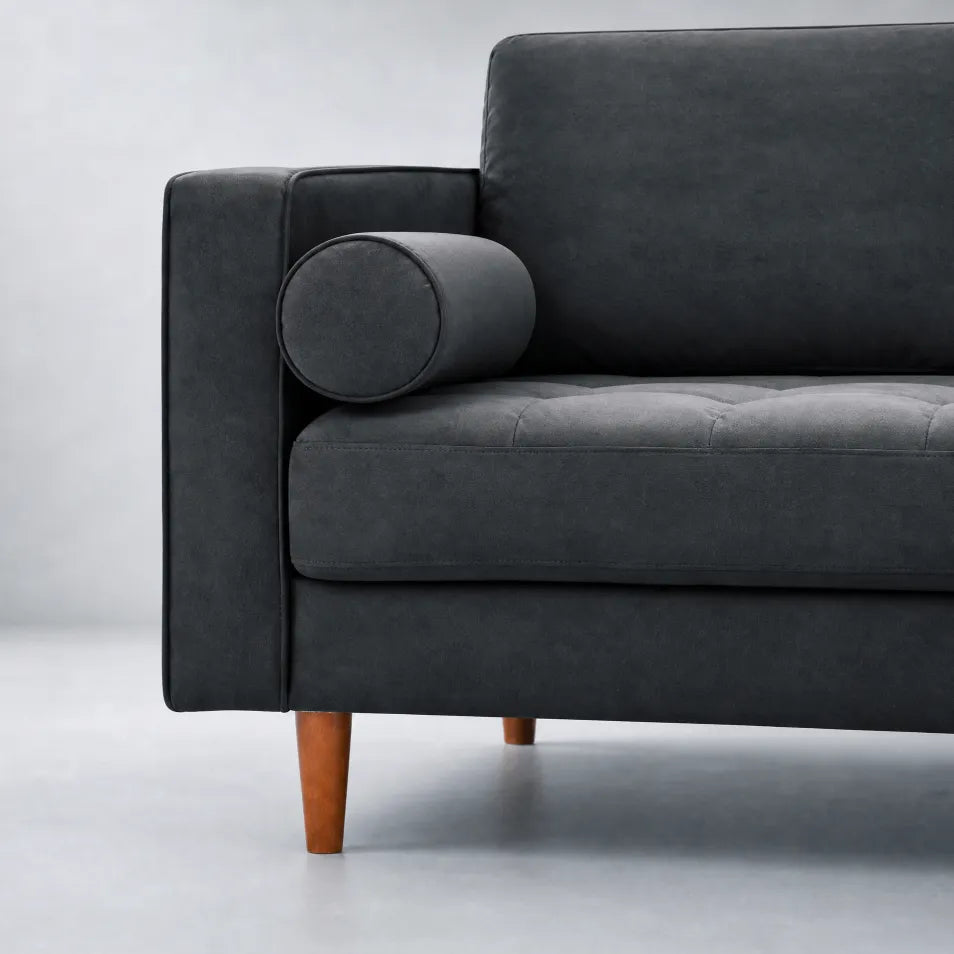 Scott Grey Velvet 2 Seater Sofa - Furniture Instore