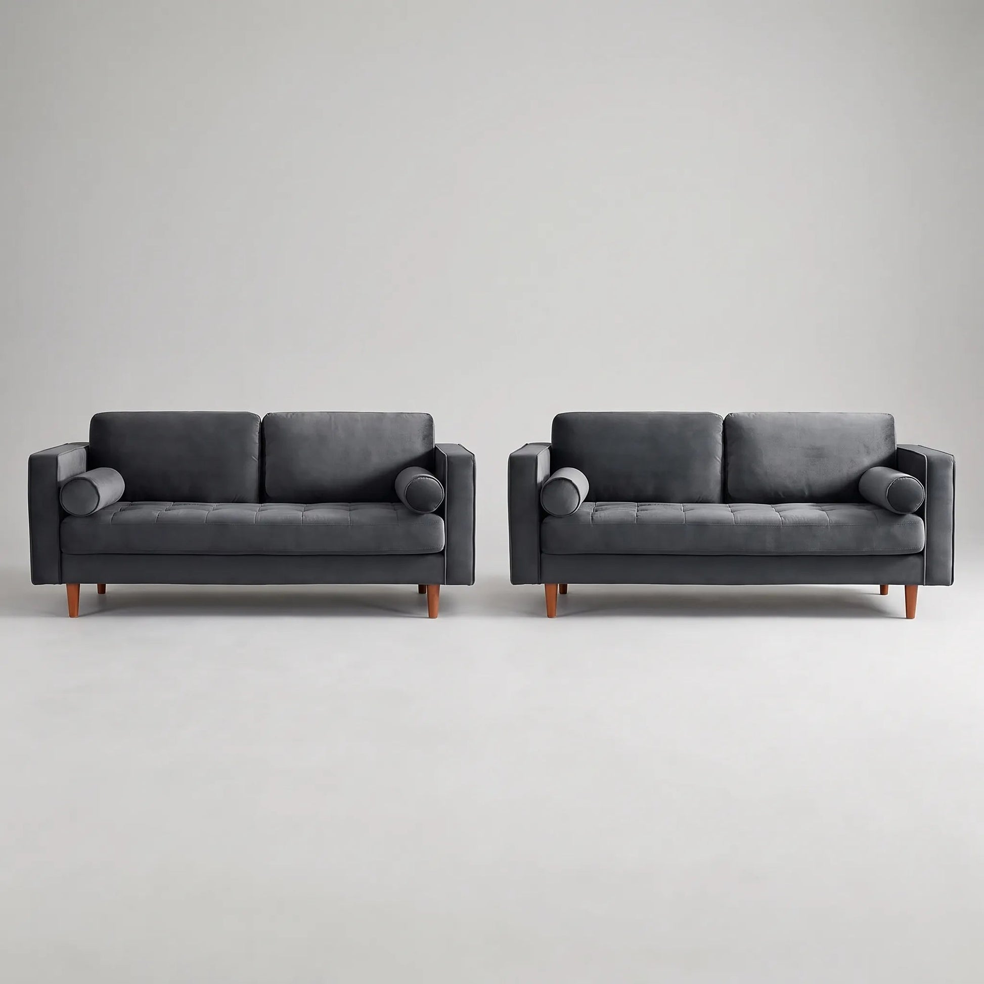 Scott Grey Velvet 2+2 Sofa Set - Furniture Instore