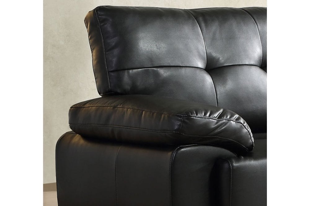 Sienna Black Leather Contemporary 3+2 Seater Sofa Set