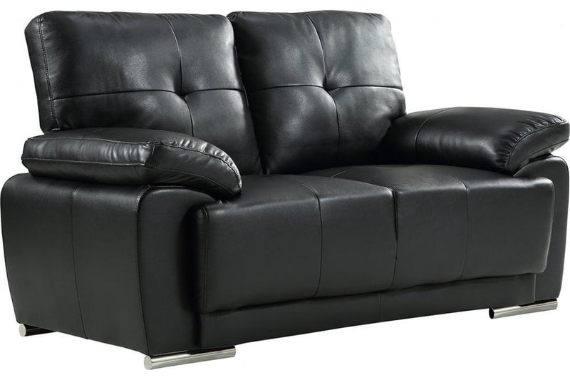 Sienna Black Leather 2 Seater Sofa Sofa - Furniture Instore