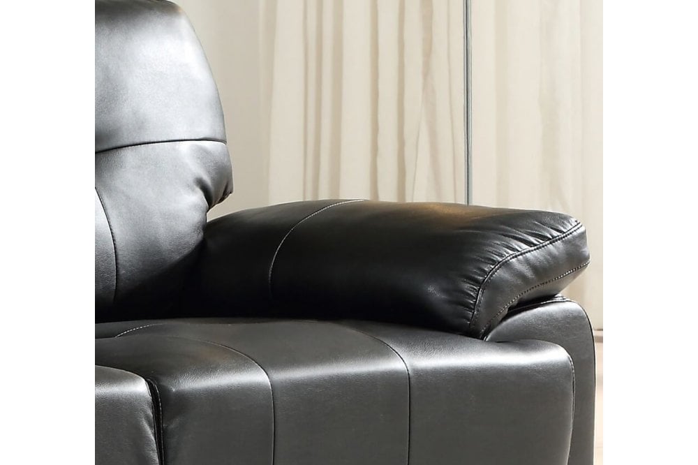 Sienna Black Leather Contemporary 3+2 Seater Sofa Set
