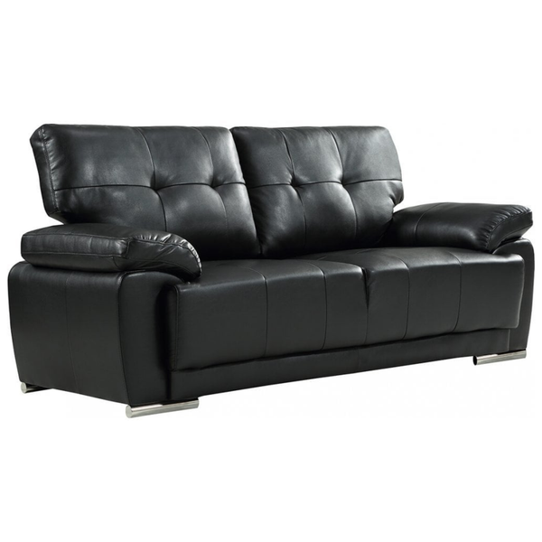 Sienna Black Leather 3 Seater Sofa Sofa