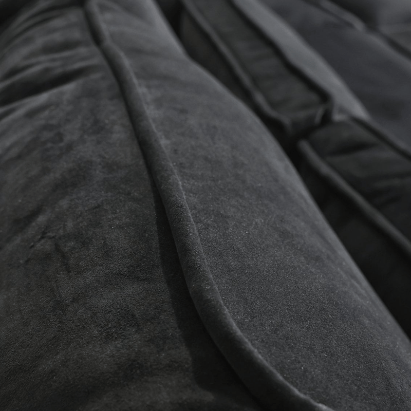 Close-up of dark gray fabric texture