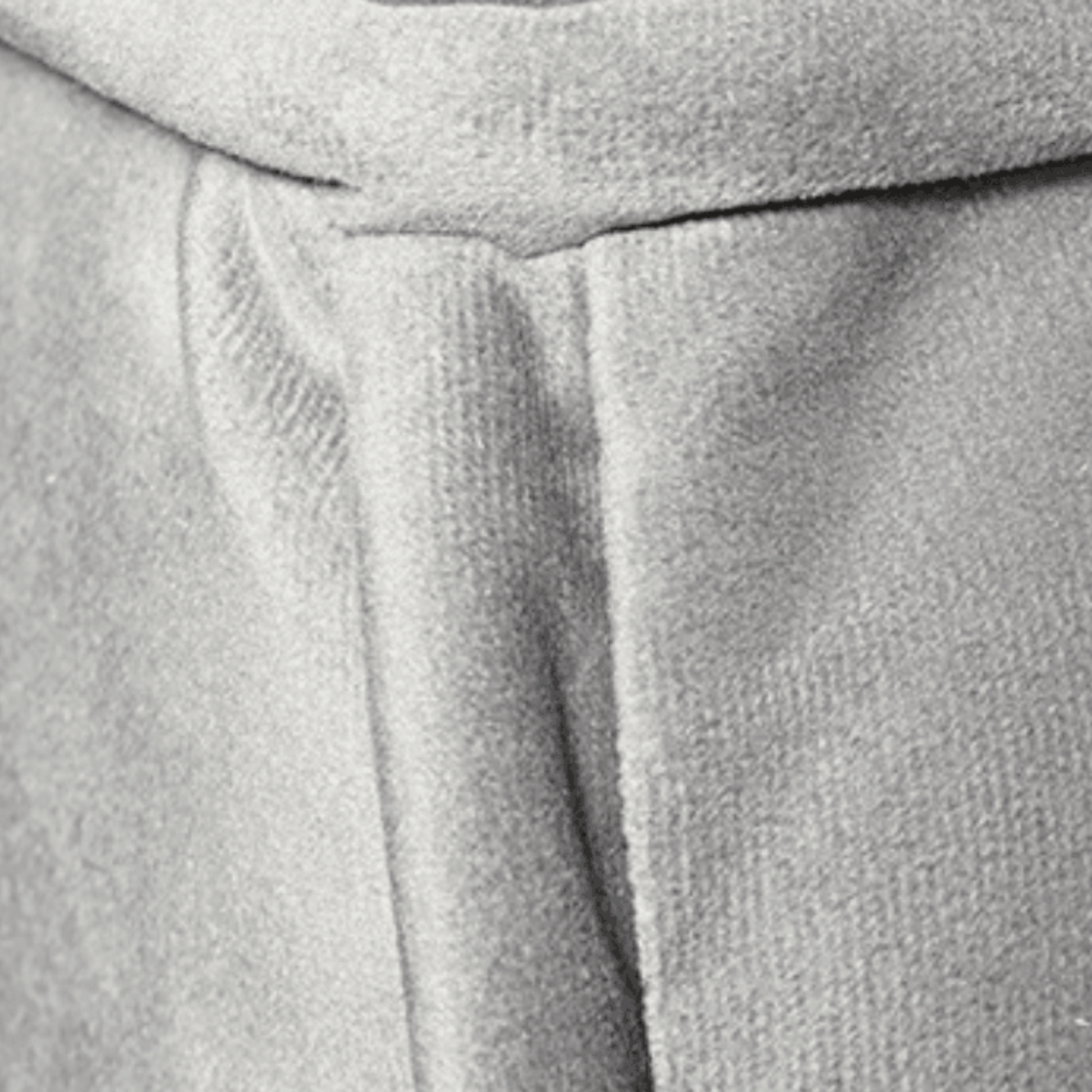 Close-up of gray fabric with a textured pattern