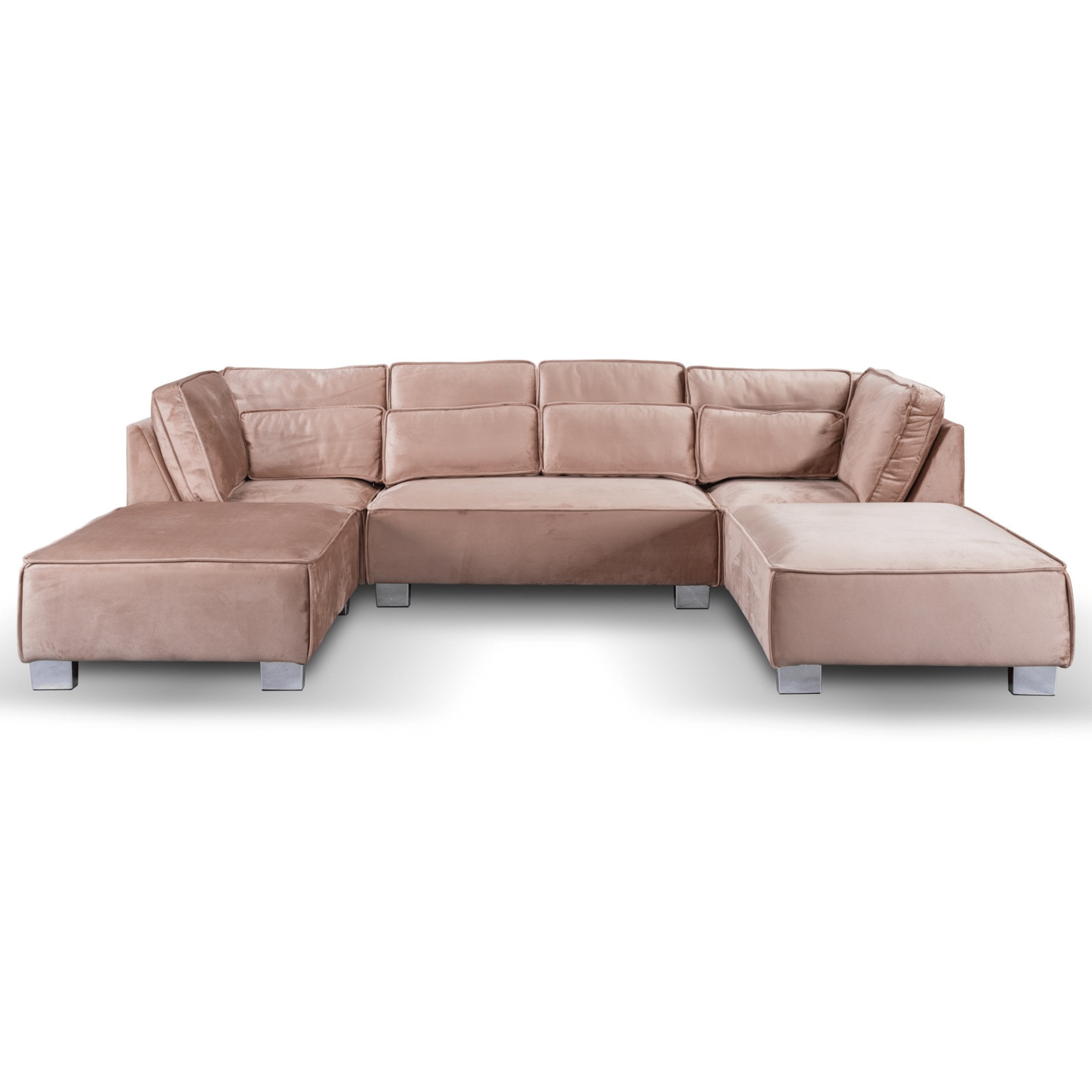 U Shape Mink Velvet Corner Sofa