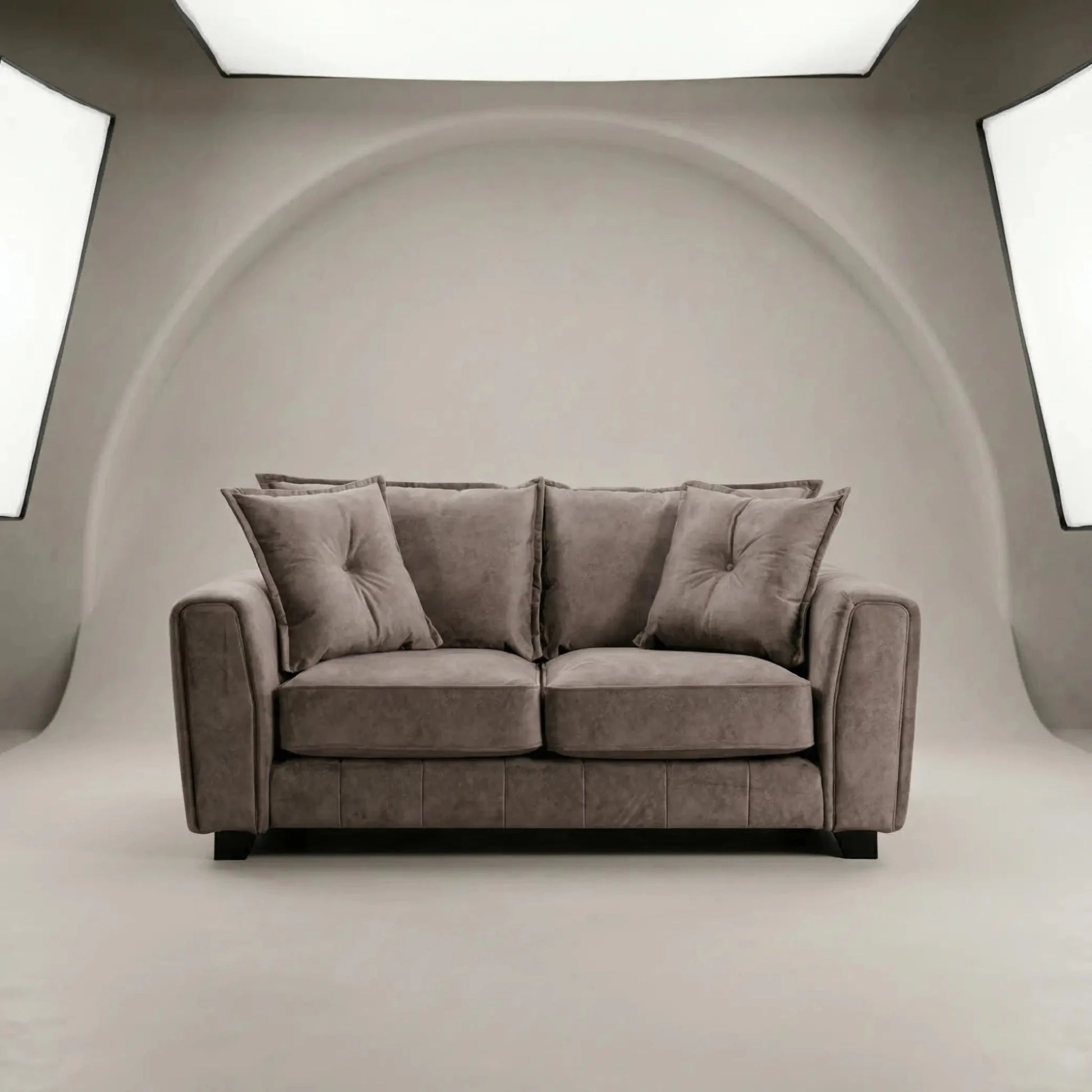 Somerford 2 Seater Chocolate Fabric Sofa - Furniture Instore