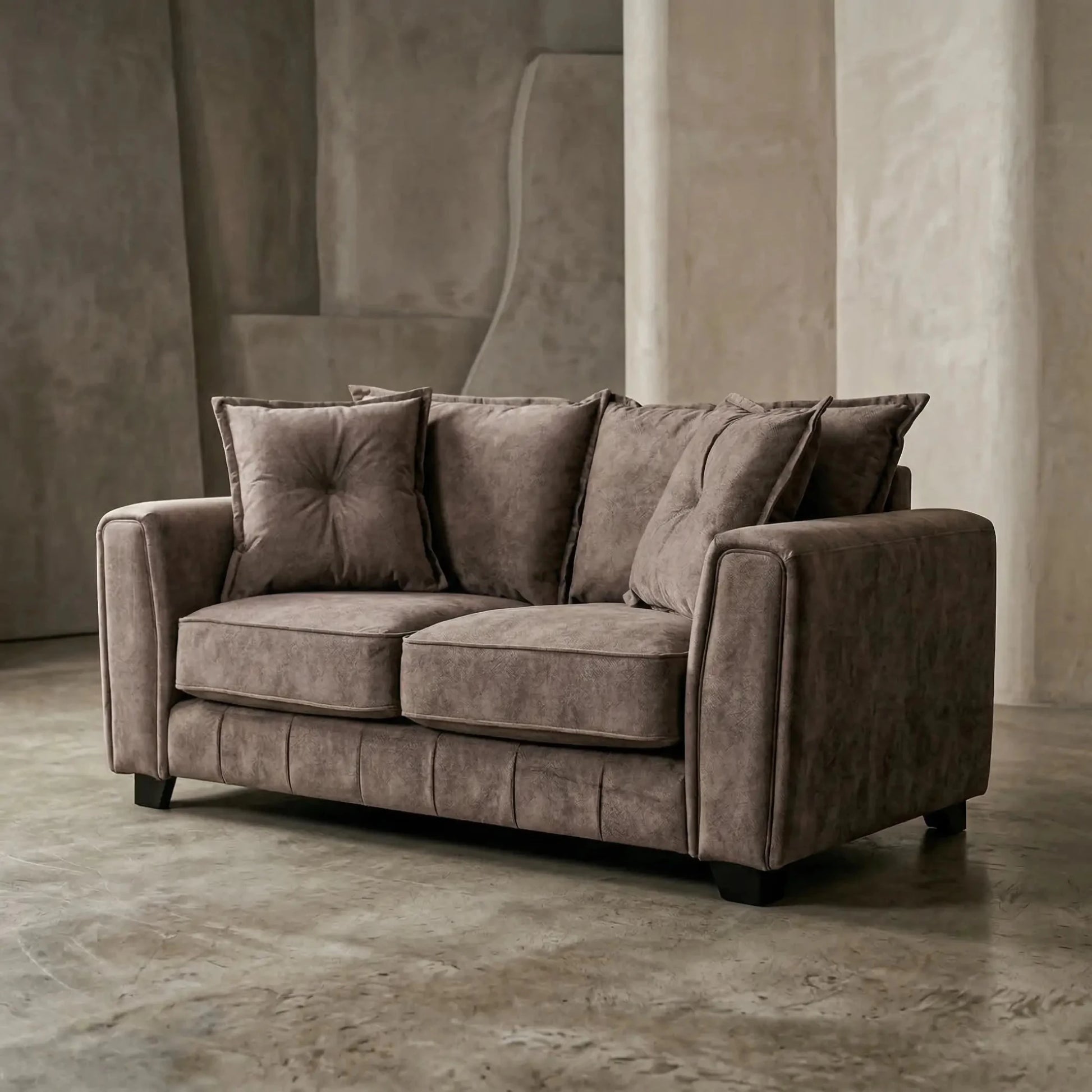Somerford 2 Seater Chocolate Fabric Sofa - Furniture Instore