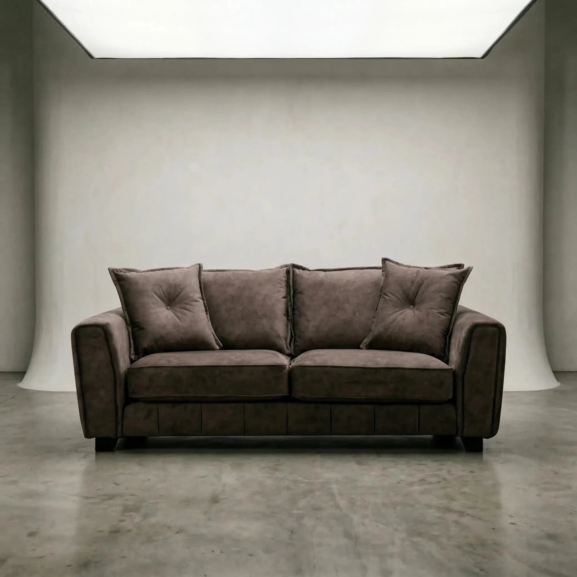 Somerford 3 Seater Chocolate Fabric Sofa - Furniture Instore