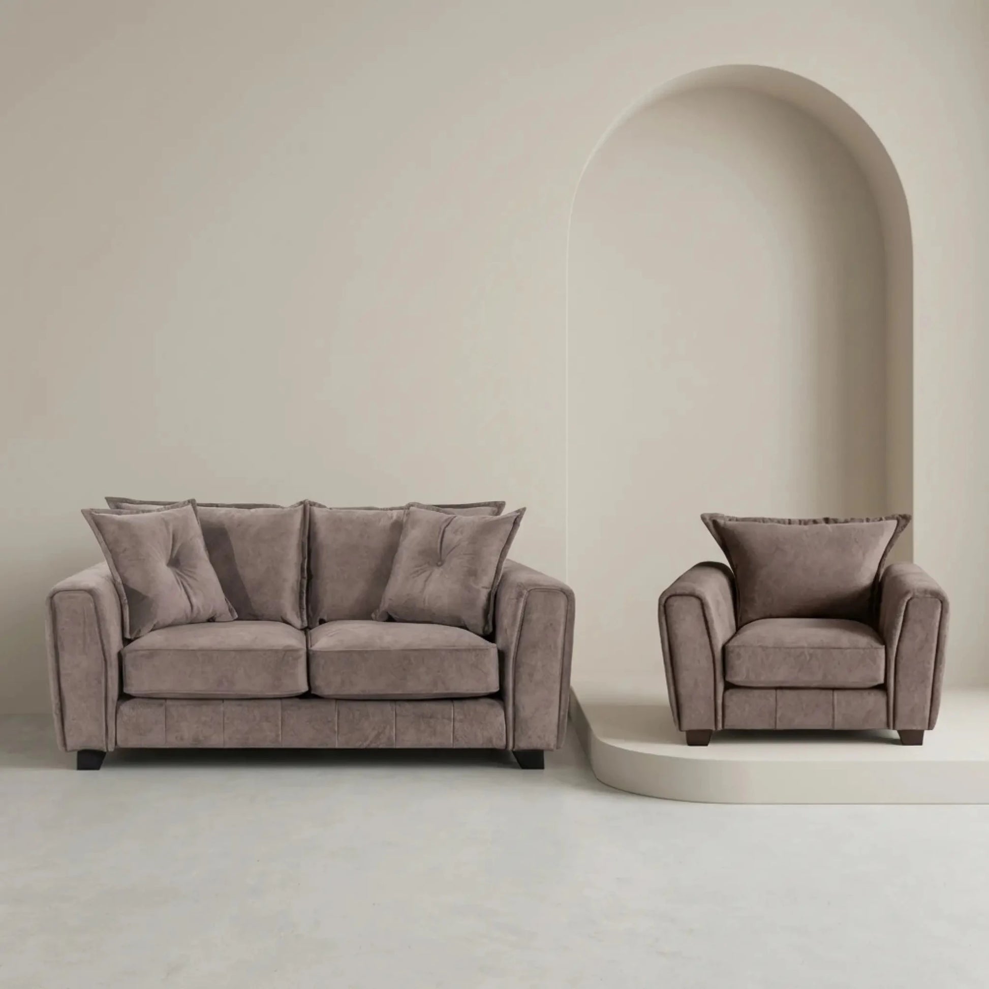 Somerford Chocolate Fabric 2+1 Seater Sofa Set - Furniture Instore