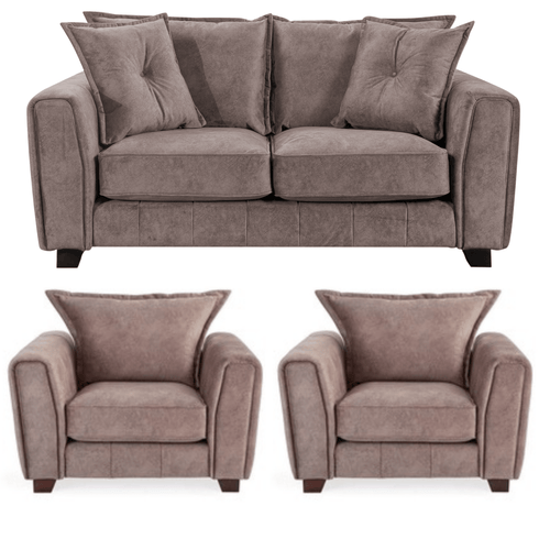 Somerford Chocolate Fabric 2+1+1 Seater Sofa Set