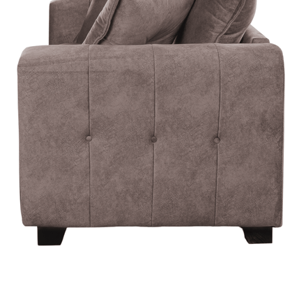 Somerford chocolate 2-seater sofa, side view, modern design on white background.
