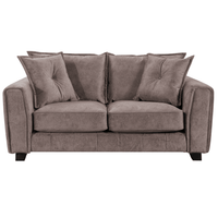 Somerford chocolate 2-seater sofa, front view, modern design on white background.