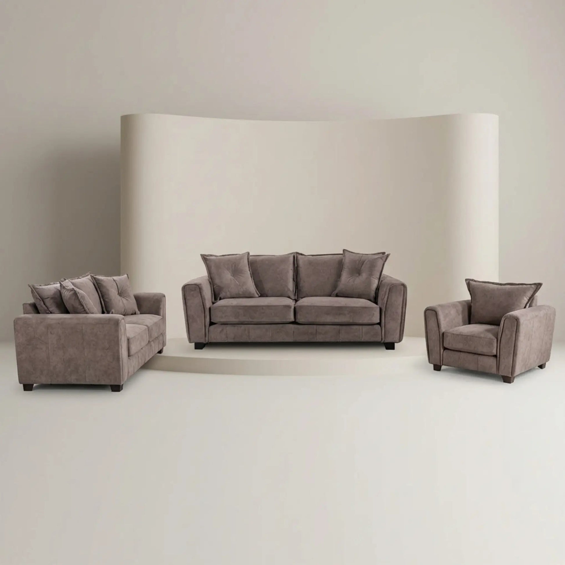 Somerford Chocolate Fabric 3+2+1 Seater Sofa Set - Furniture Instore