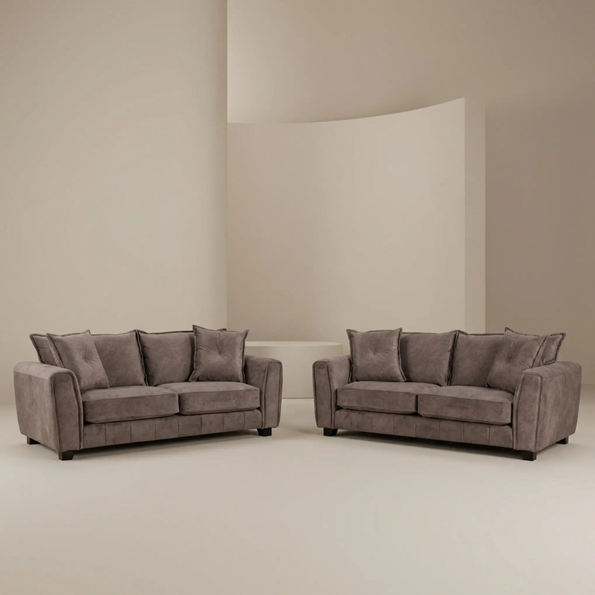 Somerford Chocolate Fabric 3+3 Sofa Set - Furniture Instore