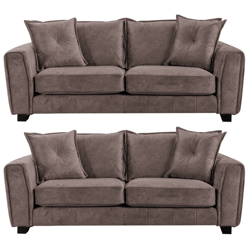 Somerford Chocolate Fabric 3+3 Sofa Set