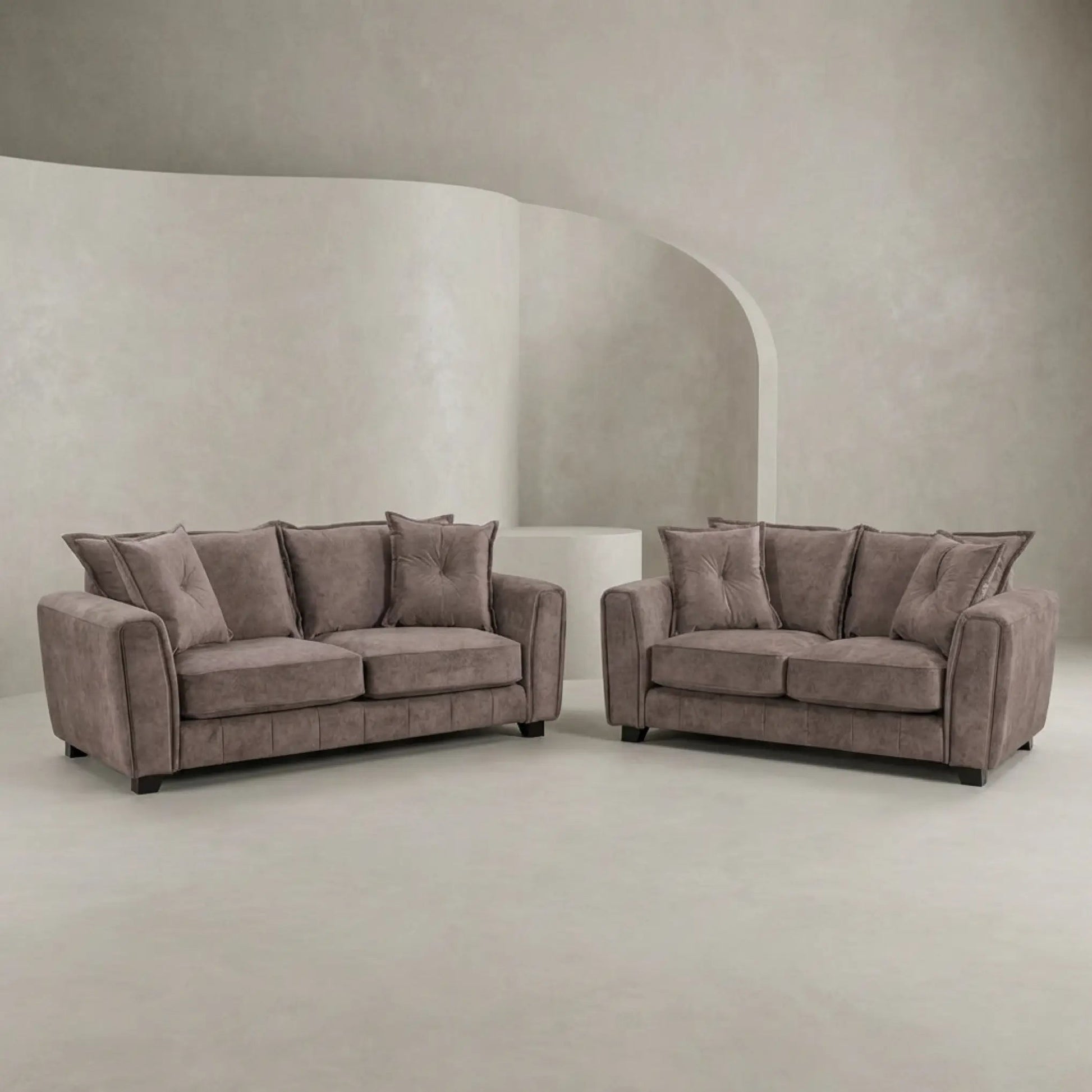 Somerford Fabric Chocolate 3+2 Seater Sofa Set - Furniture Instore