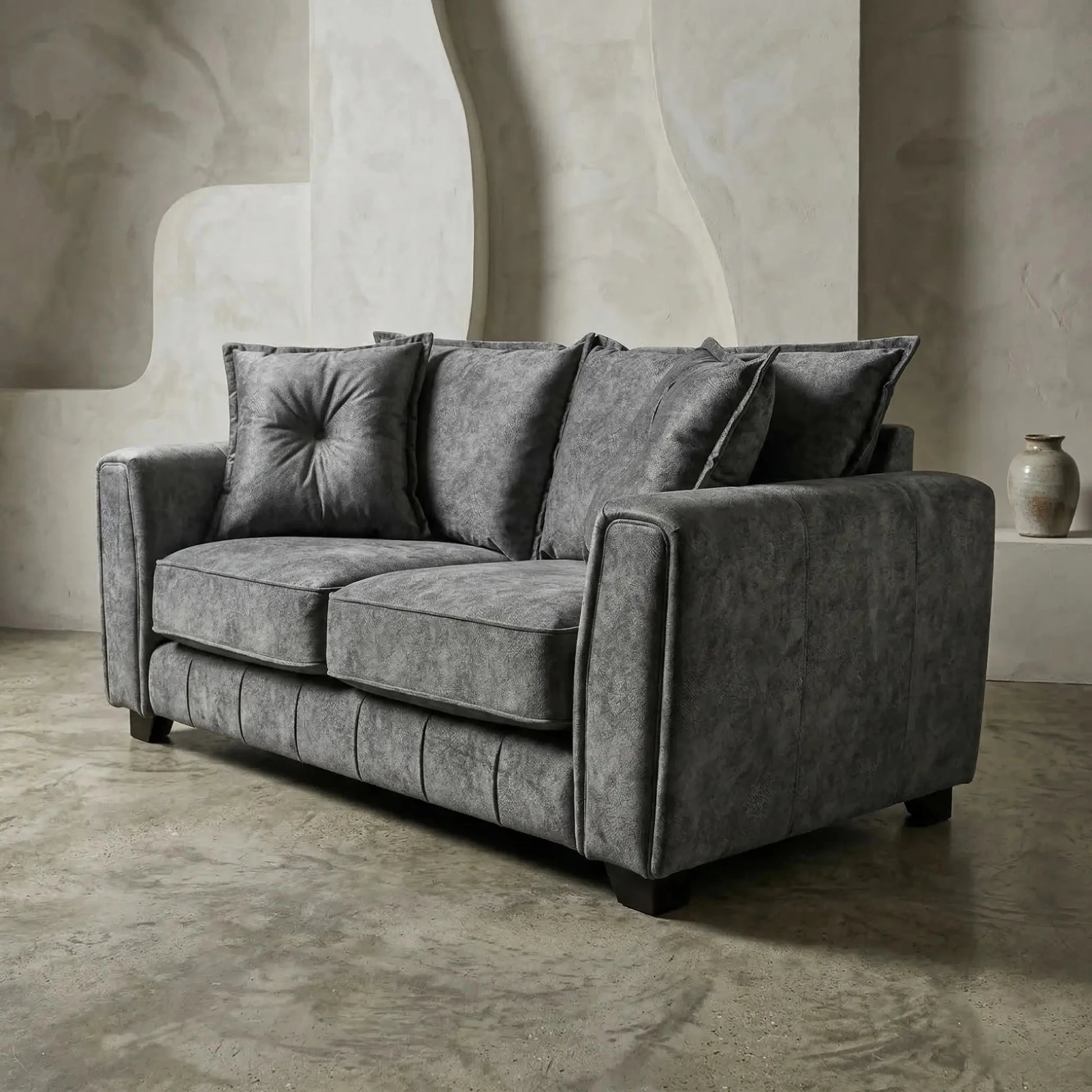 Somerford Grey Fabric 2 Seater Sofa - Furniture Instore