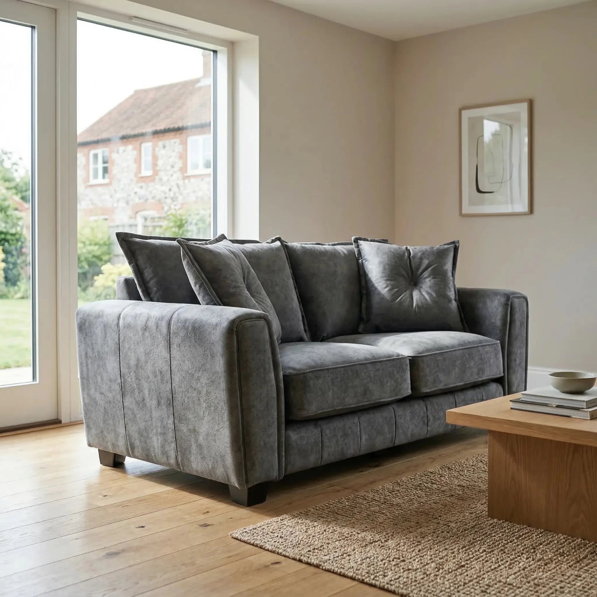 Somerford Grey Fabric 2 Seater Sofa - Furniture Instore