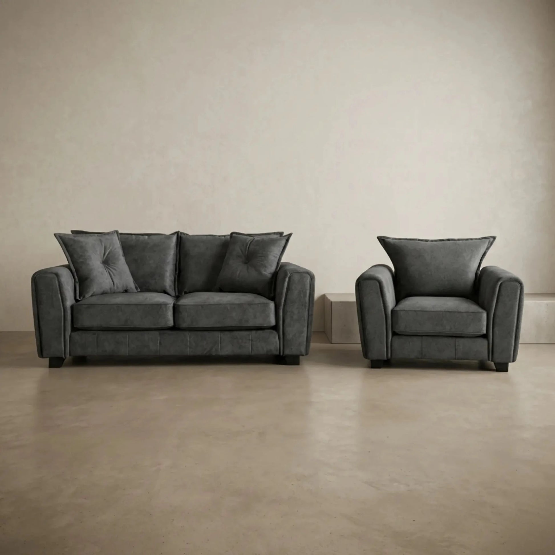 Somerford Grey Fabric 2+1 Seater Sofa Set - Furniture Instore