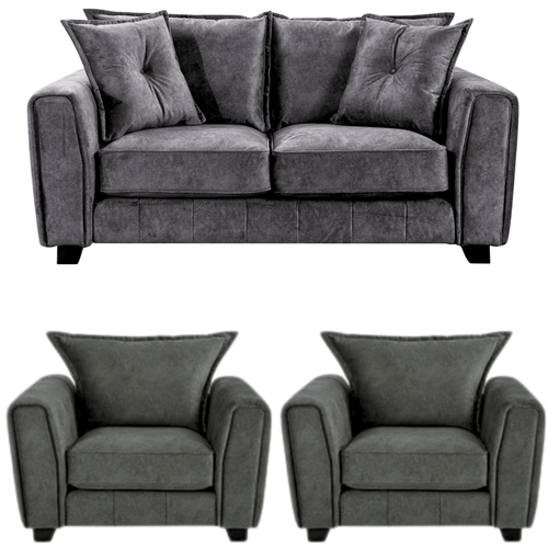 Somerford Grey Fabric 2+1+1 Seater Sofa  Set