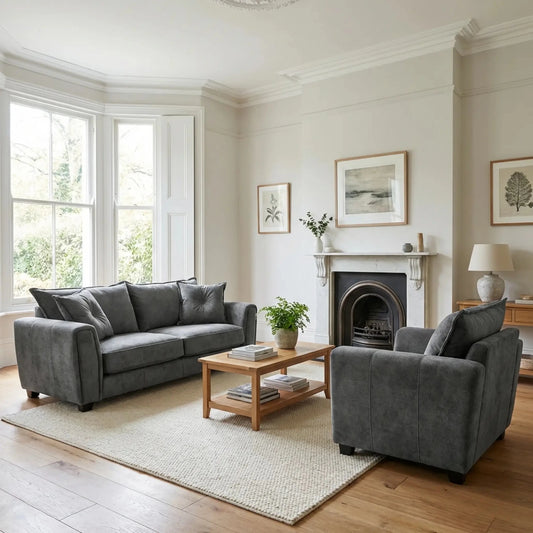 Somerford Grey Fabric 3+1 Seater Sofa Set - Furniture Instore
