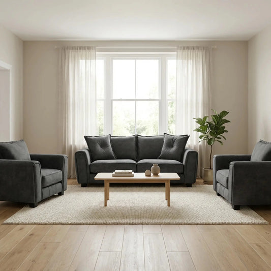 Somerford Grey Fabric 3+1+1 Seater Sofa Set - Furniture Instore
