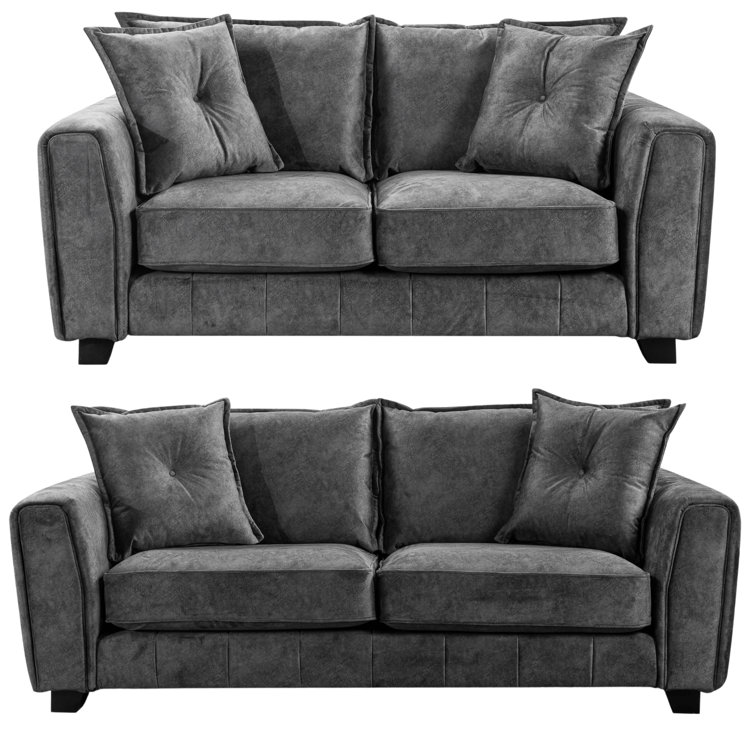 Somerford Grey 3+2 Sofa Set with Soft Fabric Upholstery