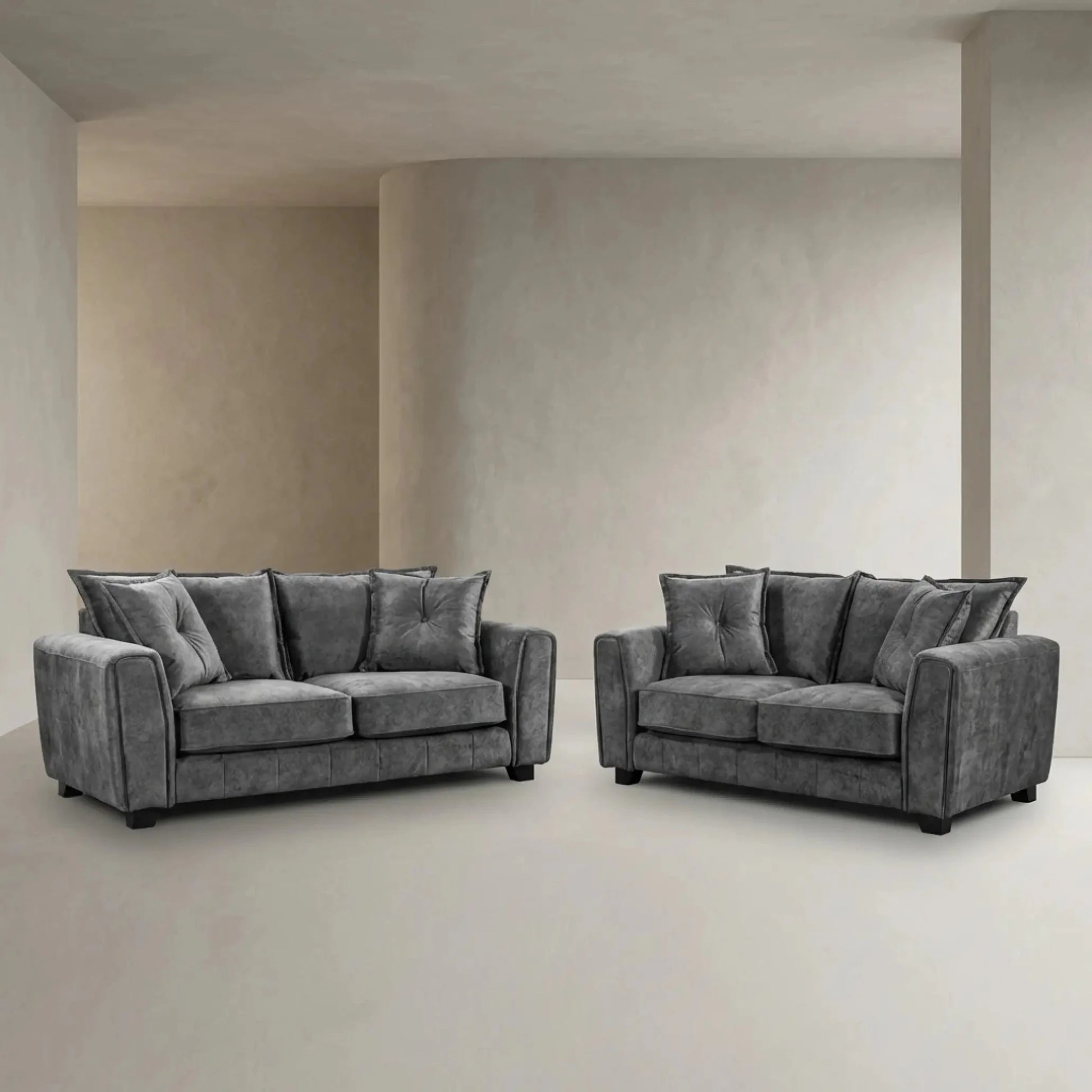 Somerford Grey Fabric 3+2 seater Sofa Set - Furniture Instore