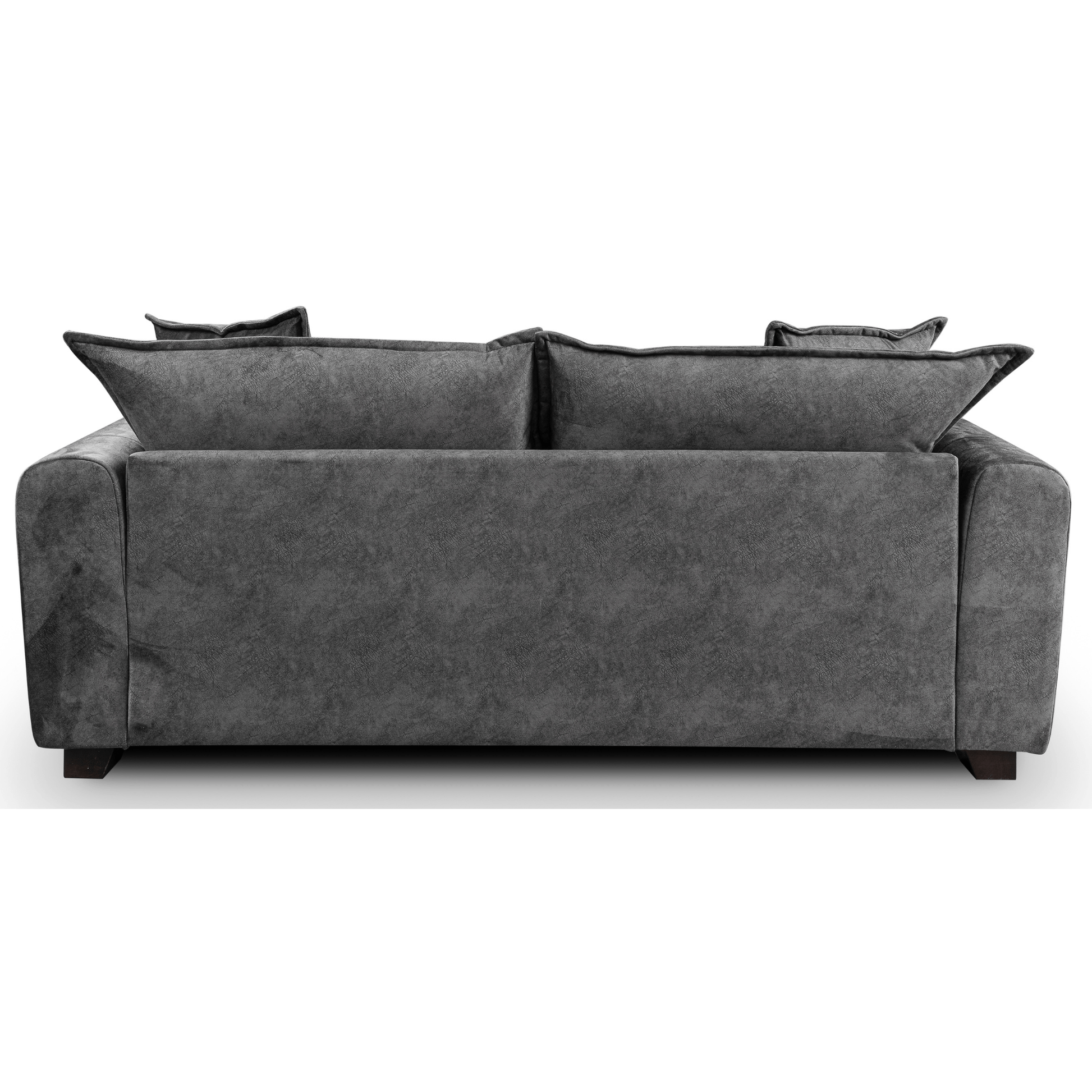 Somerford Grey 3-Seater Sofa back facing on white background, grey fabric couch showing rear view with soft upholstery and sleek design