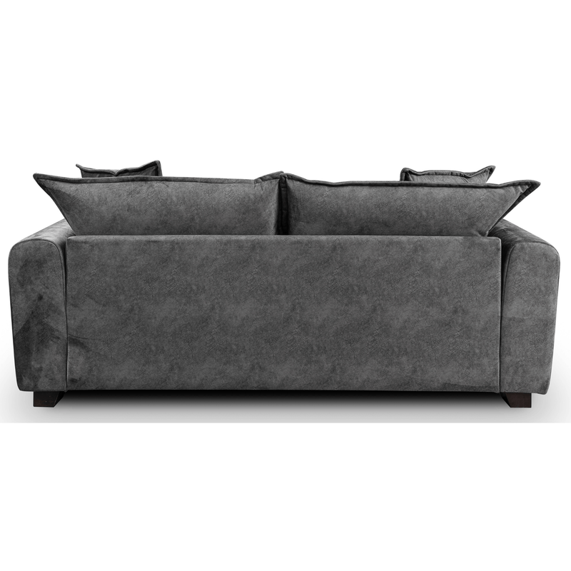 Somerford Grey 3-Seater Sofa back facing on white background, grey fabric couch showing rear view with soft upholstery and sleek design