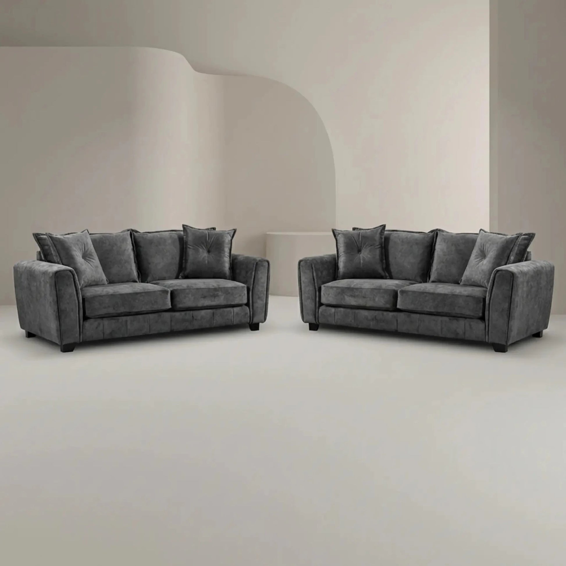 Somerford Grey Fabric 3+3 seater Sofa Set - Furniture Instore